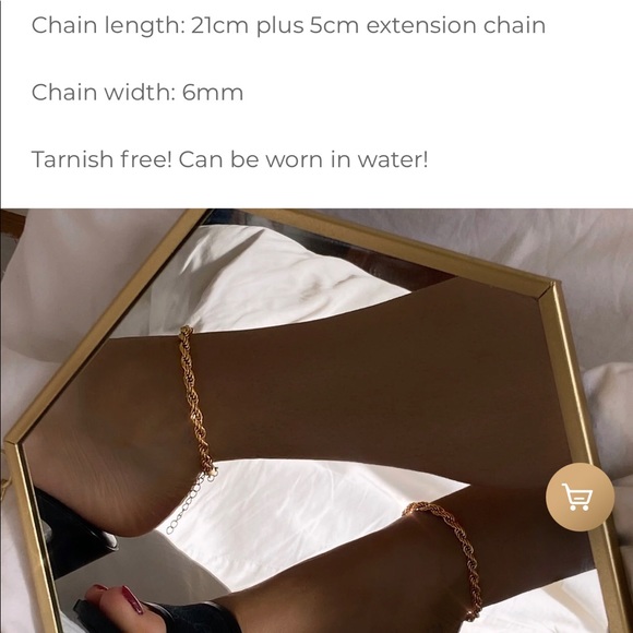 Neck on the Line Gold Rope Anklet - Picture 11 of 11